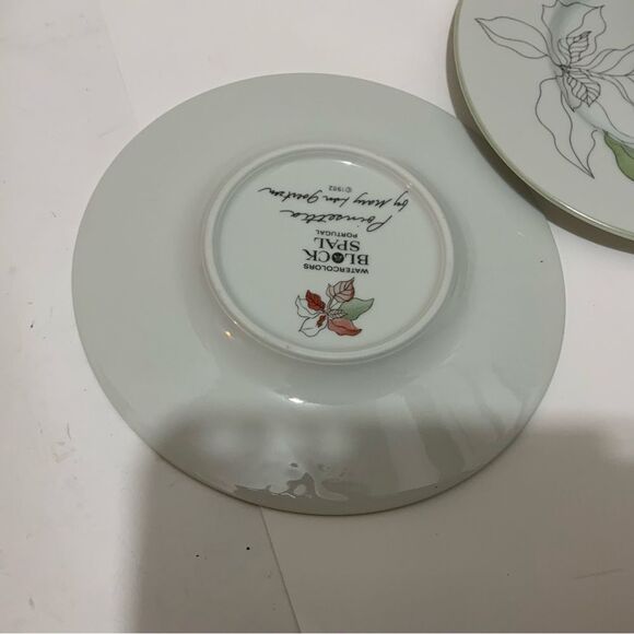 2 Block Spal 6” BREAD & BUTTER Plate Poinsettia Christmas Mary Lou Goertzen - Picture 5 of 7